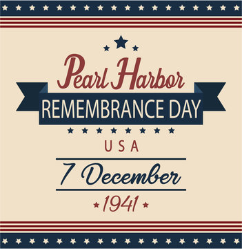 Pearl Harbor Remembrance Day card or background. vector illustration.