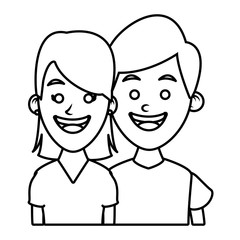 Couple of friends cartoon