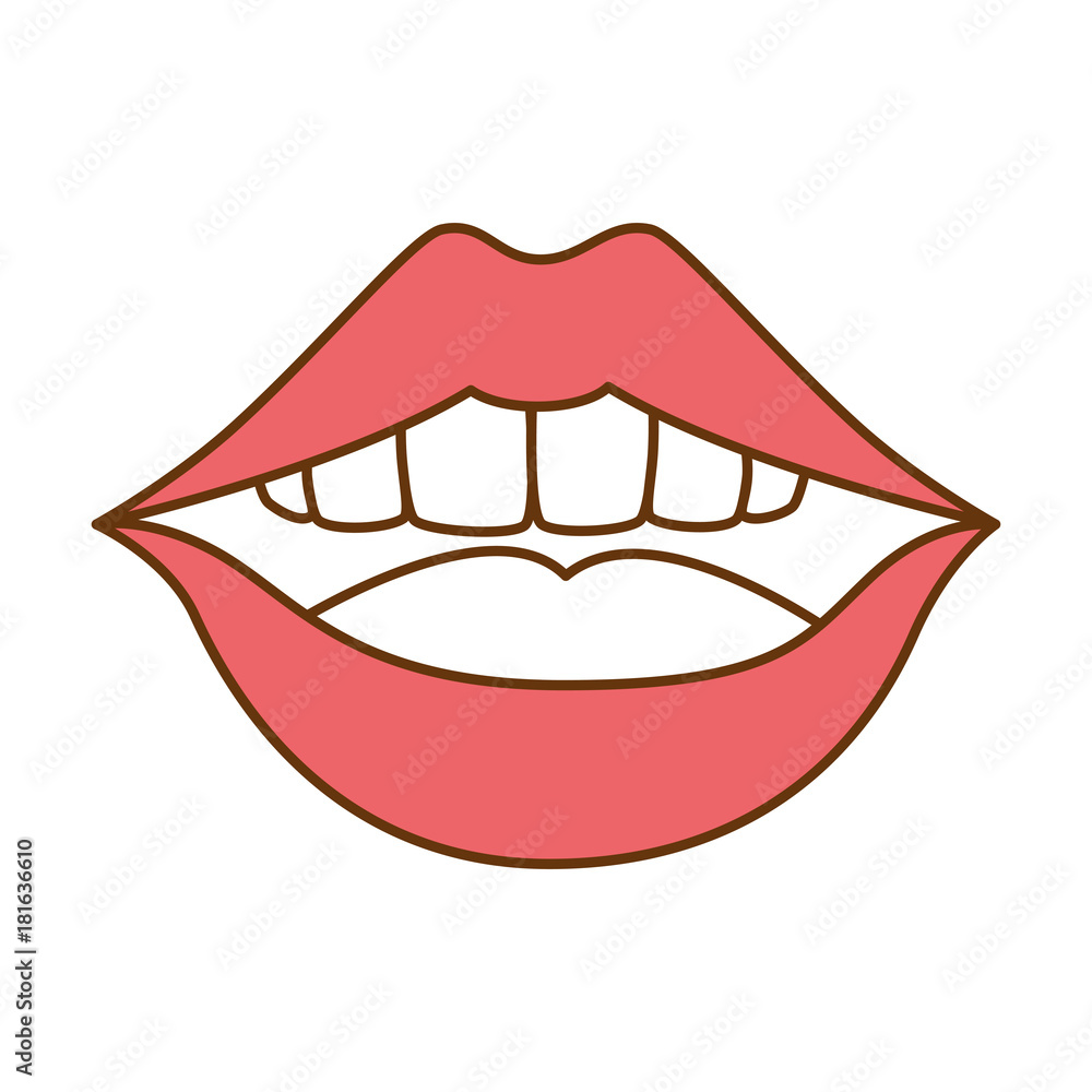 Wall mural pop art lips icon vector illustration design