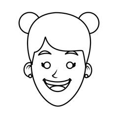 Obraz na płótnie Canvas Woman smiling cartoon