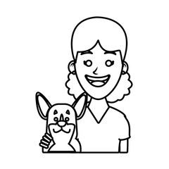 Girl with dog cartoon