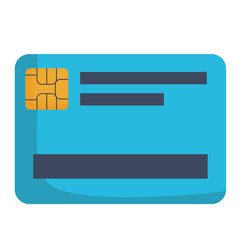 credit card with chip icon over white background vector illustration