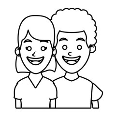 Couple of friends cartoon