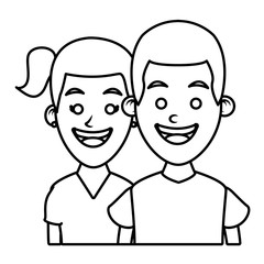 Couple of friends cartoon