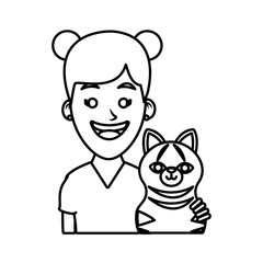 Girl with cat