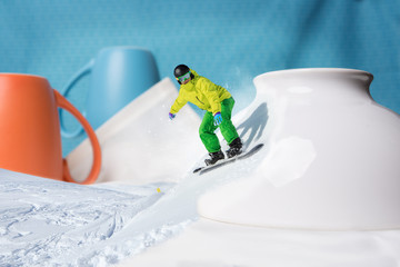 snowboarder on the kitchen table