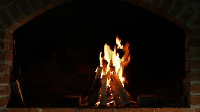 Old fashioned countryside brick owen fireplace