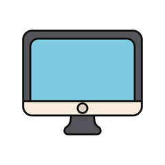 computer monitor icon over white background vector illustration