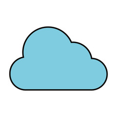 blue cloud icon over white background colorful design vector illustration