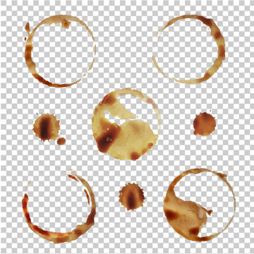 Coffee Stain Set Isolated