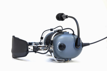 pilot headphones, Aviation headphones for pilots. © murmakova