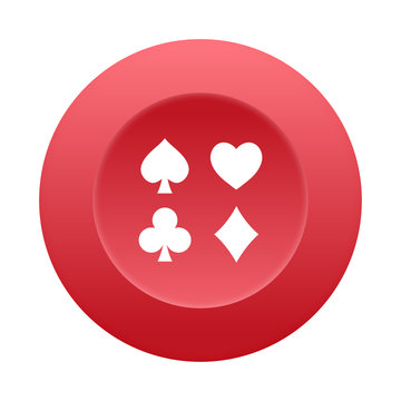 Runder 3D Button - Kartensymbole