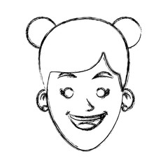 Woman smiling cartoon