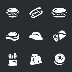 Vector Set of Fast Food Icons.