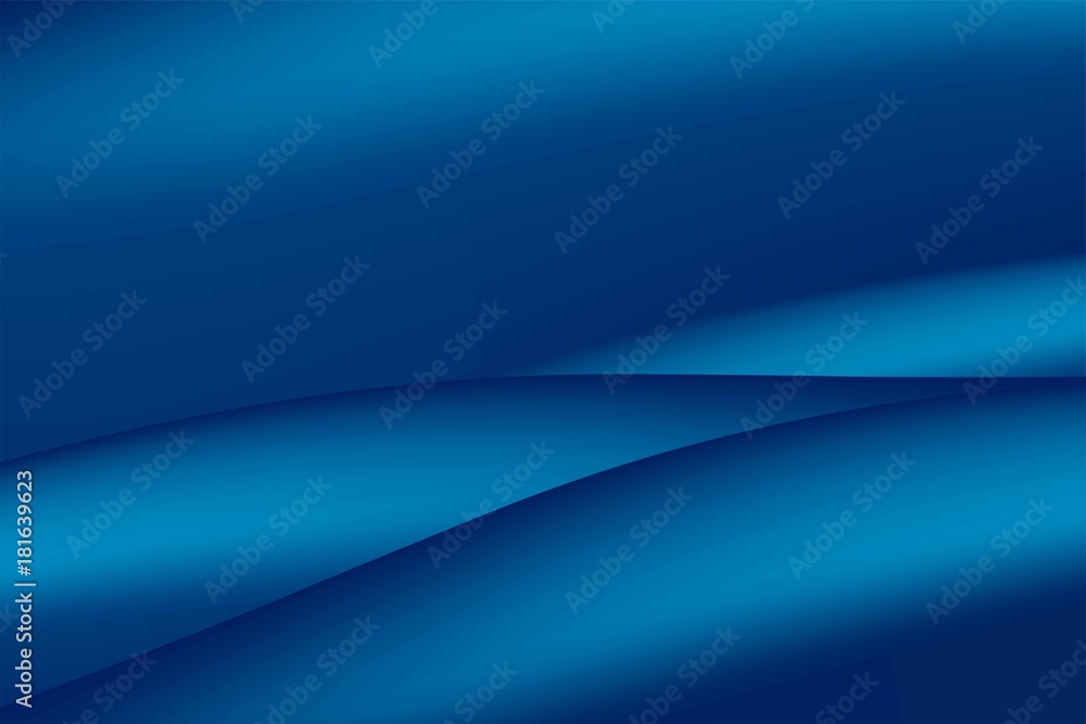 Aufkleber blue abstract background cloth with curves lines and shadow, wave or wavy folds of grunge silk textu