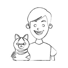 Boy with cat