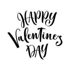 happy Valentine's day. Hand drawn calligraphy isolated on white background. design for holiday greeting card.
