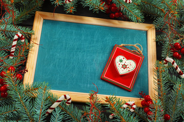 Christmas wooden background with Christmas decoration