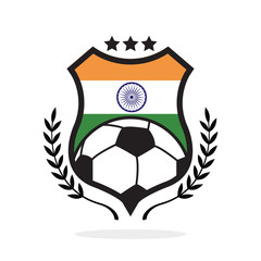 Obraz premium India national flag football crest