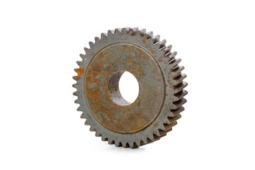 Old Rusty Gears isolated on white