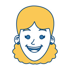Woman smiling cartoon icon vector illustration graphic design