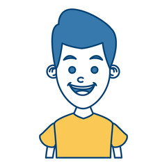 Boy smiling profile icon vector illustration graphic design
