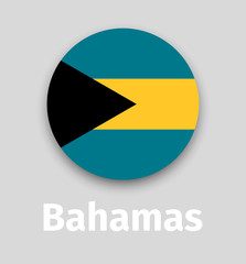 Bahamas flag, round icon