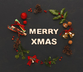 Merry xmas greeting, decoration background