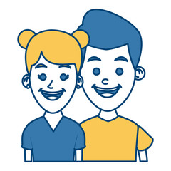 Couple of friends cartoon icon vector illustration graphic design