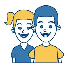 Couple of friends cartoon icon vector illustration graphic design