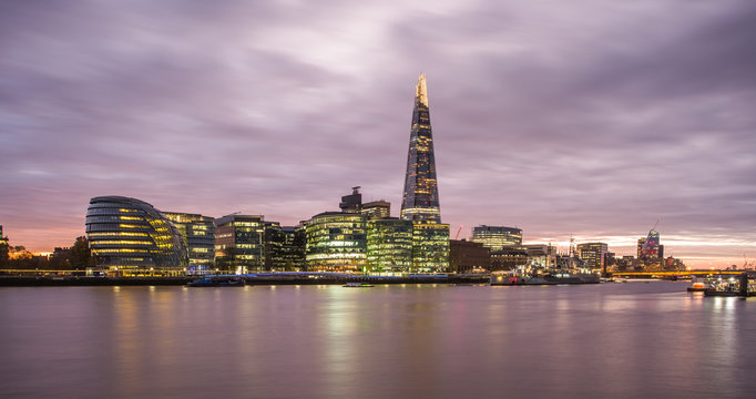 London city skyline panorama from tower bridge

