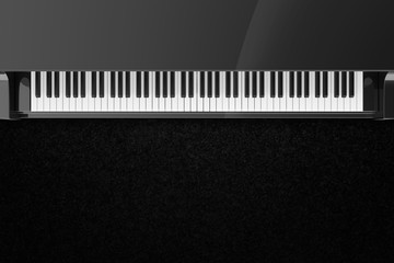 Black glossy grand piano keyboard