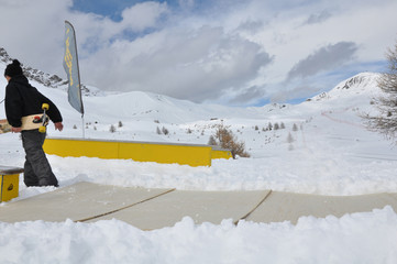 Winter extreme sports park - mountain, snow