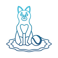 Cute cat with tennis ball icon vector illustration graphic design