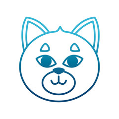 Cat head cartoon icon vector illustration graphic design