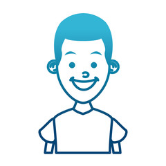 Boy smiling profile icon vector illustration graphic design