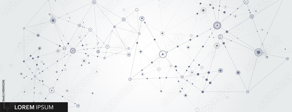 Aufkleber geometric connected line and dots. simple technology graphic background. vector banner design