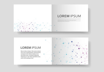 Abstract polygonal geometric shape with molecule structure style. Vector brochure design