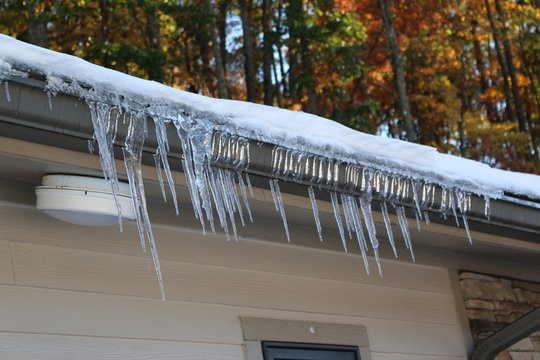 icycles on a gutter
