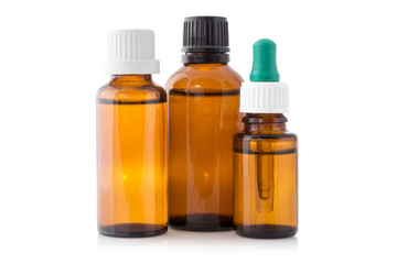 Three small bottles with medicinal solution