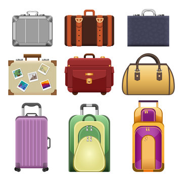 Bags - modern vector realistic isolated set of objects