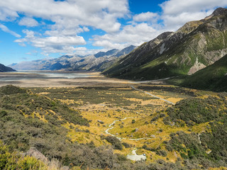 Aoraki/Mount Cook Village in the Mt Cook National Park. (New Zealand)