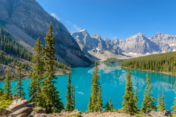 Majestic mountain lake in Canada.