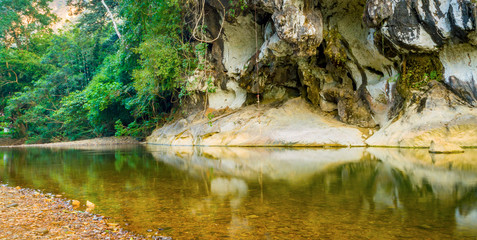 Mountain river in Khao Sok National Park in Thailand