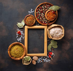 Various type of herbs and spices