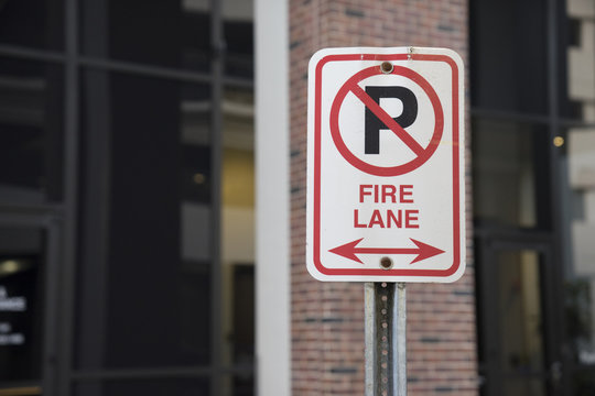 Fire Lane No Parking Sign Outside