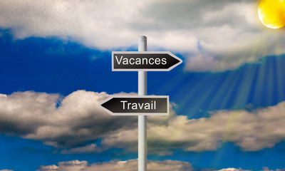 Holiday direction road sign