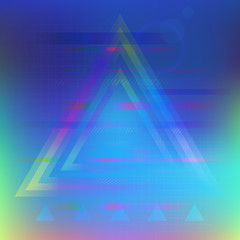 Abstract futuristic background. Triangle interference and glitches