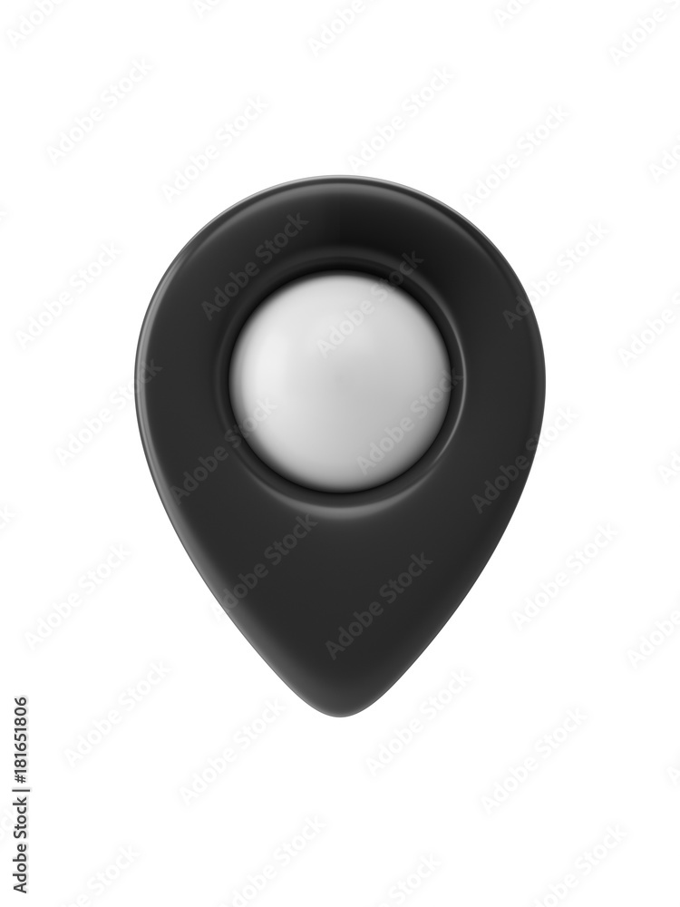 Poster black map pointer isolated on white background
