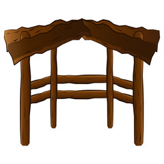 Isolated wooden manger